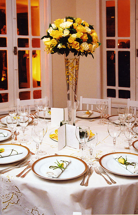black and white wedding table settings. This table by Flor amp; Forma is